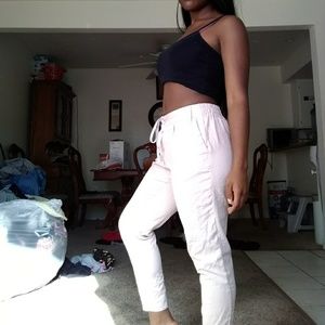 Light pink Joggers with Drawstring